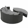 Modway Sojourn Outdoor Patio Sunbrella® Daybed in Canvas Gray - Set in Back Side Top Angle - Modway Sojourn Outdoor Patio Sunbrella® Daybed in Canvas Gray - Set in Back Side Top Angle
