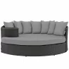 Modway Sojourn Outdoor Patio Sunbrella® Daybed in Canvas Gray - Set in Front Angle - Modway Sojourn Outdoor Patio Sunbrella® Daybed in Canvas Gray - Set in Front Angle