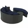 Modway Sojourn Outdoor Patio Sunbrella® Daybed in Canvas Navy - Set in Back Side Top Angle - Modway Sojourn Outdoor Patio Sunbrella® Daybed in Canvas Navy - Set in Back Side Top Angle