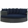 Modway Sojourn Outdoor Patio Sunbrella® Daybed in Canvas Navy - Set in Front Angle - Modway Sojourn Outdoor Patio Sunbrella® Daybed in Canvas Navy - Set in Front Angle