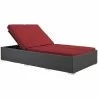 Modway Sojourn Outdoor Patio Sunbrella® Double Chaise in Canvas Red - Reclined in Front Side Angle - Modway Sojourn Outdoor Patio Sunbrella® Double Chaise in Canvas Red - Reclined in Front Side Angle