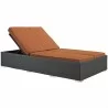 Modway Sojourn Outdoor Patio Sunbrella® Double Chaise in Canvas Tuscan - Reclined in Front Side Angle - Modway Sojourn Outdoor Patio Sunbrella® Double Chaise in Canvas Tuscan - Reclined in Front Side Angle