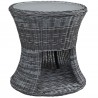 Modway Summon Round Outdoor Patio Side Table - Gray - Front Side Angle