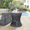 Modway Summon Round Outdoor Patio Side Table - Gray - Lifestyle