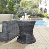 Modway Summon Round Outdoor Patio Side Table - Gray - Lifestyle