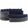 Modway Summon Outdoor Patio Sunbrella® Daybed in Gray Navy - Set in Front Side Angle
