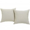 Modway Convene Two Piece Outdoor Patio Pillow Set in Beige - Set in Front Angle