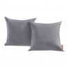 Modway Convene Two Piece Outdoor Patio Pillow Set in Gray - Set in Front Angle
