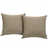 Modway Convene Two Piece Outdoor Patio Pillow Set in Mocha - Set in Front Angle