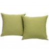 Modway Convene Two Piece Outdoor Patio Pillow Set in Peridot - Set in Front Angle