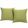 Modway Convene Two Piece Outdoor Patio Pillow Set in Peridot - Set in Front Angle - Modway Convene Two Piece Outdoor Patio Pillow Set in Peridot - Set in Front Angle