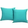 Modway Convene Two Piece Outdoor Patio Pillow Set in Turquoise - Set in Front Angle - Modway Convene Two Piece Outdoor Patio Pillow Set in Turquoise - Set in Front Angle