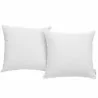 Modway Convene Two Piece Outdoor Patio Pillow Set in White - Set in Front Angle - Modway Convene Two Piece Outdoor Patio Pillow Set in White - Set in Front Angle