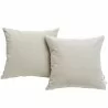 Modway Summon 2 Piece Outdoor Patio Sunbrella® Pillow Set in Beige - Set in Front Angle - Modway Summon 2 Piece Outdoor Patio Sunbrella® Pillow Set in Beige - Set in Front Angle