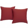 Modway Summon 2 Piece Outdoor Patio Sunbrella® Pillow Set in Red - Set in Front Angle