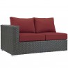 Modway Sojourn 7 Piece Outdoor Patio Sunbrella® Sectional Set - Canvas Red - Right Arm Loveseat - Front Side Angle
