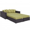 Modway Convene 4 Piece Outdoor Patio Daybed - Espresso Peridot - Front Side Angle