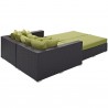 Modway Convene 4 Piece Outdoor Patio Daybed - Espresso Peridot - Back Side Angle