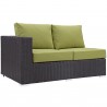 Modway Convene 7 Piece Outdoor Patio Sectional Set - Espresso Peridot - Right Arm Loveseat - Front Side Angle