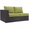 Modway Convene 11 Piece Outdoor Patio Sectional Set - Espresso Peridot - Right Arm Loveseat - Front Side Angle