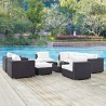 Modway Convene 10 Piece Outdoor Patio Sectional Set - Espresso White - Lifesttyle
