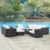 Modway Convene 10 Piece Outdoor Patio Sectional Set - Espresso White - Lifesttyle - Modway Convene 10 Piece Outdoor Patio Sectional Set - Espresso White - Lifesttyle
