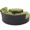 Modway Convene Circular Outdoor Patio Daybed Set - Espresso Peridot - Back Side Angle - Modway Convene Circular Outdoor Patio Daybed Set - Espresso Peridot - Back Side Angle