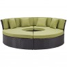 Modway Convene Circular Outdoor Patio Daybed Set - Espresso Peridot - Front Angle