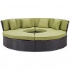 Modway Convene Circular Outdoor Patio Daybed Set - Espresso Peridot - Front Angle