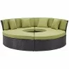 Modway Convene Circular Outdoor Patio Daybed Set - Espresso Peridot - Front Angle - Modway Convene Circular Outdoor Patio Daybed Set - Espresso Peridot - Front Angle
