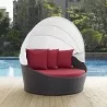 Modway Convene Canopy Outdoor Patio Daybed - Espresso Red - Lifestyle - Modway Convene Canopy Outdoor Patio Daybed - Espresso Red - Lifestyle