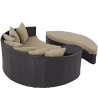 Modway Convene Outdoor Patio Daybed in Espresso Mocha - Back Side Angle