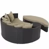 Modway Convene Outdoor Patio Daybed in Espresso Mocha - Back Side Angle - Modway Convene Outdoor Patio Daybed in Espresso Mocha - Back Side Angle