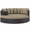 Modway Convene Outdoor Patio Daybed in Espresso Mocha - Front Angle - Modway Convene Outdoor Patio Daybed in Espresso Mocha - Front Angle