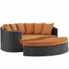 Modway Convene Outdoor Patio Daybed in Espresso Orange - Front Side Angle - Modway Convene Outdoor Patio Daybed in Espresso Orange - Front Side Angle