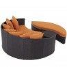 Modway Convene Outdoor Patio Daybed in Espresso Orange - Back Side Angle