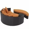Modway Convene Outdoor Patio Daybed in Espresso Orange - Back Side Angle - Modway Convene Outdoor Patio Daybed in Espresso Orange - Back Side Angle