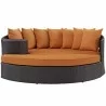 Modway Convene Outdoor Patio Daybed in Espresso Orange - Front Angle - Modway Convene Outdoor Patio Daybed in Espresso Orange - Front Angle
