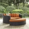 Modway Convene Outdoor Patio Daybed in Espresso Orange - Lifestyle - Modway Convene Outdoor Patio Daybed in Espresso Orange - Lifestyle