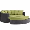 Modway Convene Outdoor Patio Daybed in Espresso Peridot - Front Side Angle - Modway Convene Outdoor Patio Daybed in Espresso Peridot - Front Side Angle