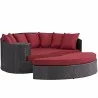 Modway Convene Outdoor Patio Daybed in Espresso Red - Front Side Angle - Modway Convene Outdoor Patio Daybed in Espresso Red - Front Side Angle