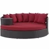 Modway Convene Outdoor Patio Daybed in Espresso Red - Front Angle - Modway Convene Outdoor Patio Daybed in Espresso Red - Front Angle