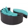 Modway Convene Outdoor Patio Daybed in Espresso Turquoise - Back Side Angle