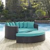 Modway Convene Outdoor Patio Daybed in Espresso Turquoise - Lifestyle