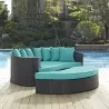 Modway Convene Outdoor Patio Daybed in Espresso Turquoise - Lifestyle - Modway Convene Outdoor Patio Daybed in Espresso Turquoise - Lifestyle