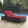 Modway Convene Double Outdoor Patio Chaise in Espresso Red - Lifestyle - Modway Convene Double Outdoor Patio Chaise in Espresso Red - Lifestyle
