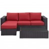 Modway Convene 3 Piece Outdoor Patio Sofa Set - Espresso Red - Set in Front Angle