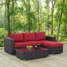 Modway Convene 3 Piece Outdoor Patio Sofa Set - Espresso Red - Lifestyle