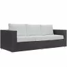 Modway Convene 3 Piece Outdoor Patio Sofa Set - Espresso White - Sofa in Front Side Angle - Modway Convene 3 Piece Outdoor Patio Sofa Set - Espresso White - Sofa in Front Side Angle