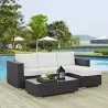 Modway Convene 3 Piece Outdoor Patio Sofa Set - Espresso White - Lifestyle - Modway Convene 3 Piece Outdoor Patio Sofa Set - Espresso White - Lifestyle